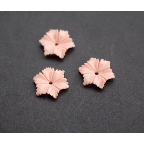 20 pieces/lot) Carved Six leaf Artificial coral beads 15mm Size D Pink color for Jewelry making