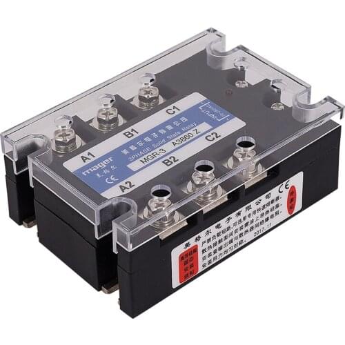 60A Three phase Solid state relay AC control AC SSR 60AA (MGR-3 A4860 Z) 70-280VAC to 480VAC Free shipping With protective cover