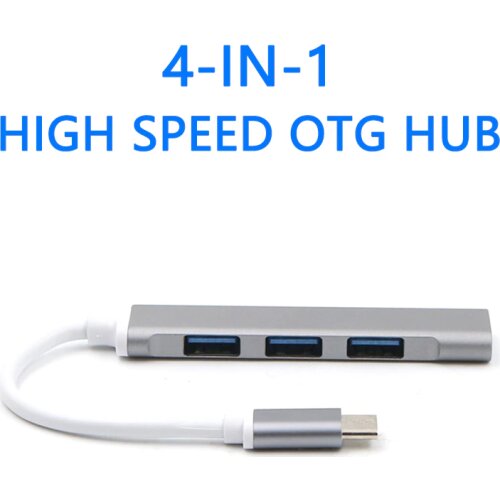 4-Port USB 3.0 2.0 Ultra Slim Data Hub Type-c HUB for Macbook,Mac Pro/mini,iMac,Surface Pro,XPS,Notebook PC,USB C HUB 1m