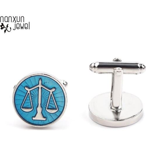 Libra Scales Cufflinks Round Balance Cuff Links For Mens Shirt Studs Gift Lawyer High Quality Mens Chfflinks Jewelery Gifts