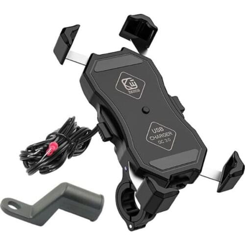 H05A Waterproof Universal 12V Motorcycle Mobile Phone Mount Motorbike Holder Stand with QC3.0 Quick Charge 3.0 USB Charger