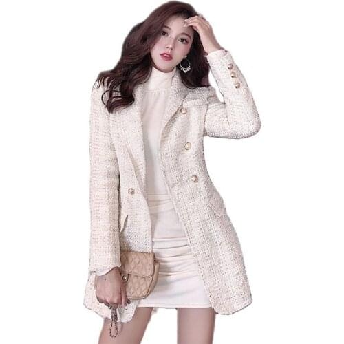 High quality blazer womens classic double breasted lion button slim fit blazer 2021 fashion designer jacket womens clothing