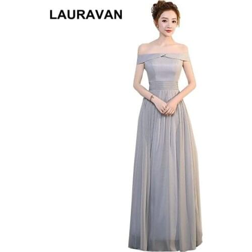 Robe de bal longue length long ladies modest grey elegant chiffon bridesmaid sexy birthday party dresses for teens formal gown