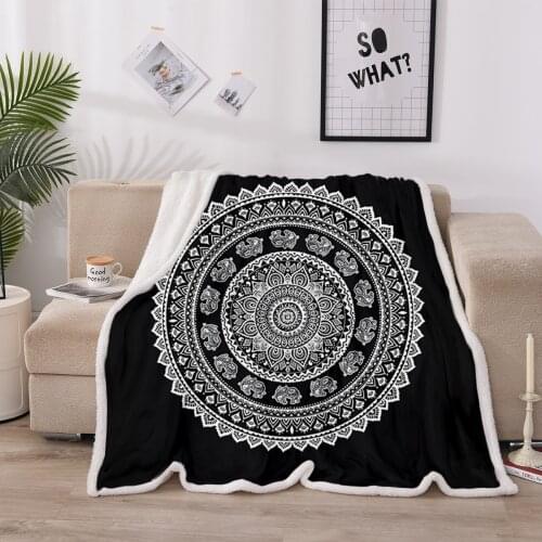 Winter Plush Weighted Velvet blanket like sheep wool Soft thick warm heated cat animal print black nebula blanket child heavy