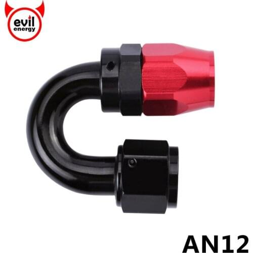 Evil energy AN12 Swivel Hose End Anoized Aluminium Fitting 180 Degree AN Fittings Adapter Reusable Hose End Oil Cooler Adapter