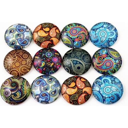 10pcs 20mm And 25mm New Fashion Texture Mixed Handmade Photo Glass Cabochons Pattern Domed Jewelry Accessories Supplies