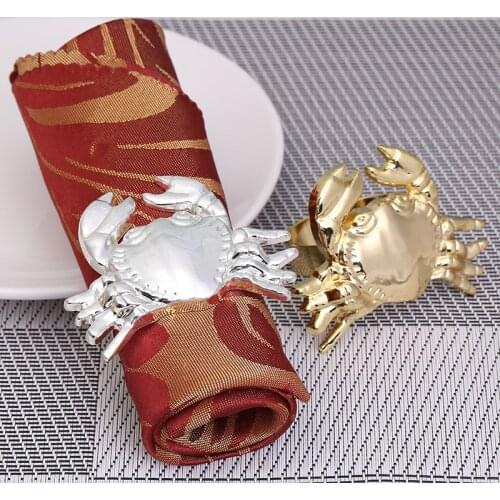 10/PCS creative napkin ring metal crab napkin buckle high-end hotel restaurant table napkin ring