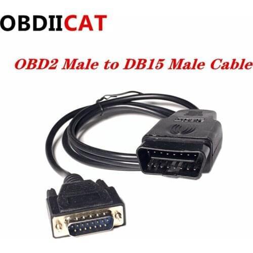 100 PCS OBDII Car Conectors Cable 1.5m OBD2 Cable Male to DB15 Cable DB15 Male to Male OBD 2 Cable for Car Diagnostic Adapter