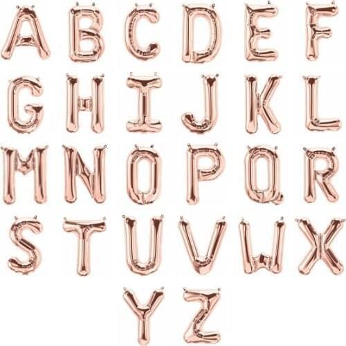 16inch Rose Gold Silver A B C Alphabet Letters Balloons Baby Shower Name Birthday Party Foil Balloon Love Wedding Party Supply