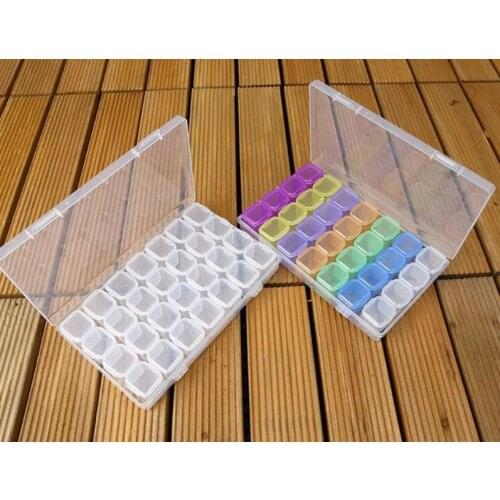 28 Grid Diamond Painting Accessories Case Transparent Plastic Beads Display Diamond Embroidery Cross Stitch Tool Storage Box