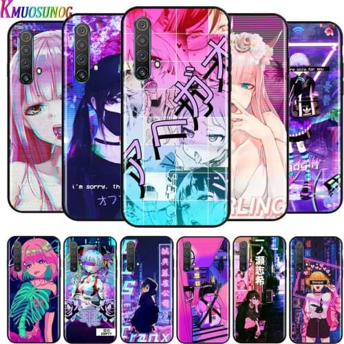 Anime Vaporwave For OPPO Reno A 2 3 4 5 Z ACE Z/F/SE/Lite A92020 A11 10 X 5 PRO Plus Pro (4G/5G) Black Phone Case