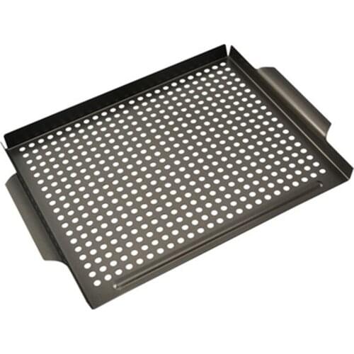 Non-stick Grill Pan Barbecue Tray Rectangle Vegetable Barbecue Bakset Cooking Tray BBQ Plate Outdoor Camping Picnic