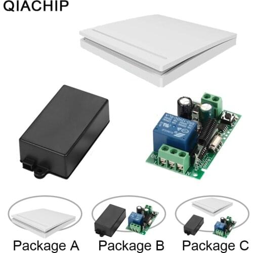 QIACHIP 433MHz Wireless Remote Control Switch AC 85V 110V 220V 1CH Relay 433 MHz Learning Receiver Module Light Lamp Controller