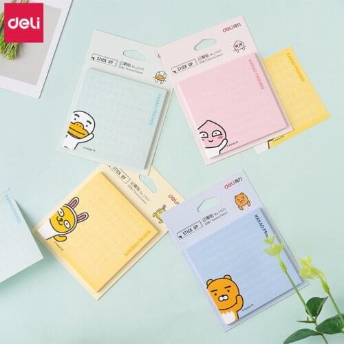 Deli Cute Sticky Notes Memo Pads 2packs Kakao Friends Cartoon Peach Bear Planner Stickers Page Flags Note Pads Korean Stationery