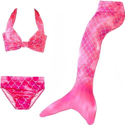 Bikini Swimsuit Mermaid Tail Girl 2021 New Fashion European and American Childrens Three-piece Split Swimsuit Swimwear