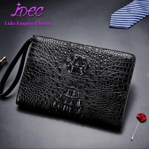 Real Crocodile skin mens business briefcase Classic envelope bag handmade bags
