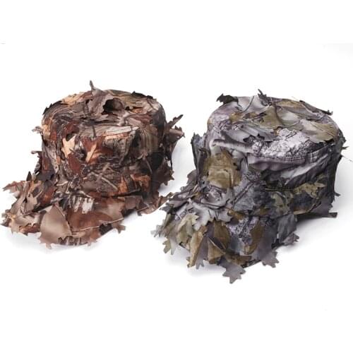 Camouflage Outdoor Tactical Military Cap with Bionic Leaf Army Camo Hunting Hat Sniper Hidden Jungle