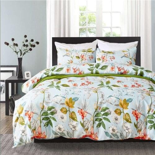 J Queen Size Bedding Floral Printed Summer ropa de cama King Size Bed Set Pillowcase For Bedroom Flower Printing Bedding