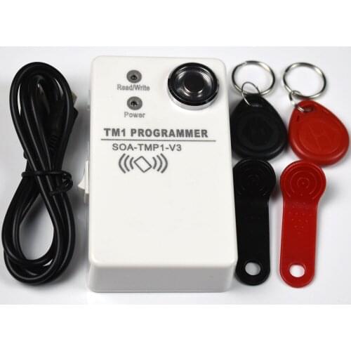 DS1990A TM iButton Copier & 125Khz RFID Reader Writer + 2 pcs RW1990 Blank Cards + 2 pcs 125kz EM4305 Keyfobs