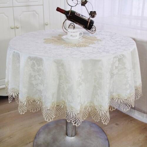 European-style Dining Table Round Table Cloth Art Household Lace Pastoral Coffee Table Table Cloth Small Round Table Cloth