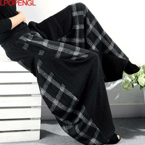 LPOPENGL Women's Plaid Trousers