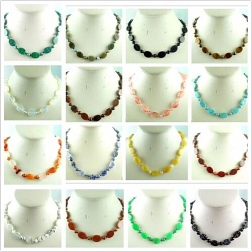 Fashion Natural Pink Quartz Onyx Opal Tiger Eye Stone Pendant Chains Handmade Gem Jewellery Necklace For Women Fine Jewelry F24