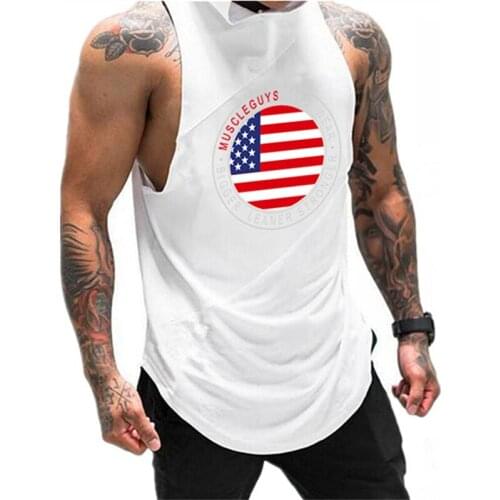 Muscleguys 2020 Mens Cotton + Mesh Hoodie Sweatshirts Fitness Clothing Bodybuilding Tank Top Men Sleeveless Shirt Gyms Vest