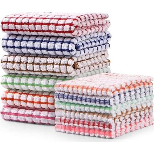 Kitchen Towels and Dishcloths Set,Set of 12 Bulk Cotton Kitchen Towels Set, Dish Towels for Washing Dishes Dish Rags