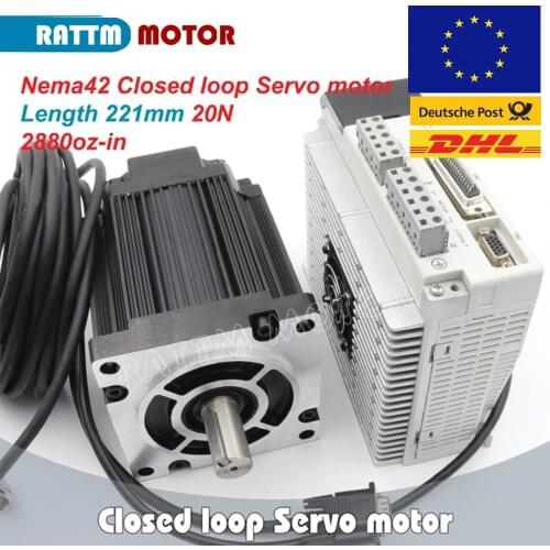 Nema42 Closed loop Servo motor 20N.m/2880oz-in 110 Hybrid stepper motor & 3-phase Step-servo Driver CNC Controller Kit