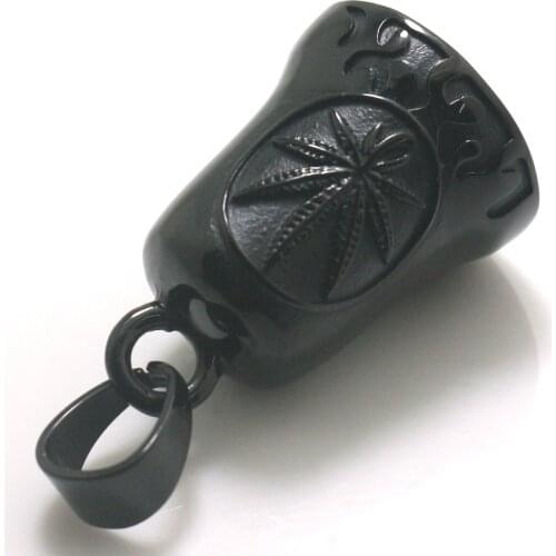 316L Stainless Steel Black Leaf Flaming Pendant Newest