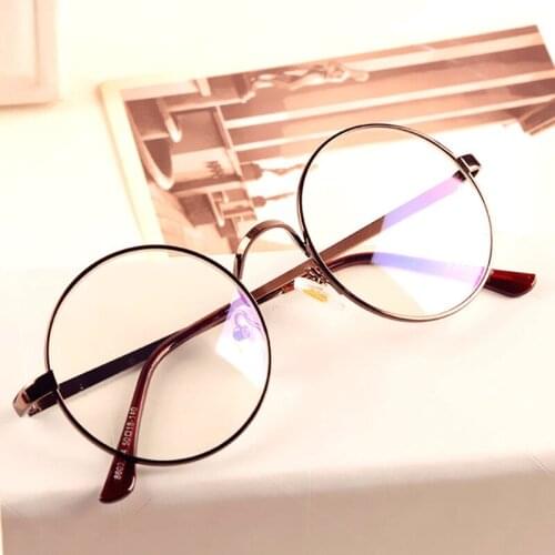 Glasses Frame Brand Designer Men Women Round Clear Glasses Metal Optics Classic Eyeglasses Frames Clear Transparent Lens
