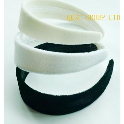 Wholesale NEW colour 3.8cm VELVET headband for FASCINATORS or hair ornament ,(50pcs/lot).White,black,cream.FREE SHIPPING