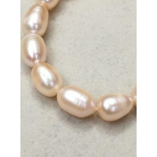 14K Yellow Gold with 8-9mm Drop Pink South Sea Pearl Necklace 18"