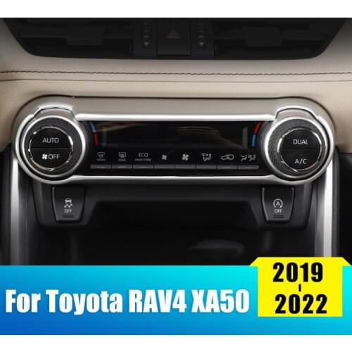 Car Air Conditioning Knobs Switch Decorative Button Trim Cover For Toyota RAV4 2019 2020 2021 RAV 4 XA50 Interior Accessories