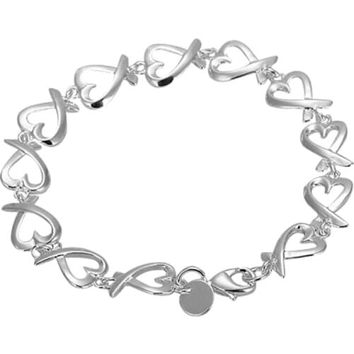 WomensAlloy Charm Chain Bangle Heart String Bracelet Girlfriend Gift 9B9F