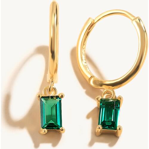 CANNER French Bread Zircon Earrings Hoops 925 Sterling Silver Fashionable Zircon Earrings For Women Jewelry Gold Pendientes