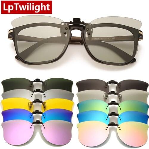 LpTwilight Polarized Sunglasses Men Clip On Sunglasses Eyewear Accessories Photochromic Driving Goggles Women Cat Eye Glasses UV