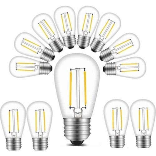 Thrisdar 2W S14 LED Edison Replacement LED Bulbs for Outdoor String Light E26 Base 3000K, 2Watt to Replace 11W Incandescent Bulb