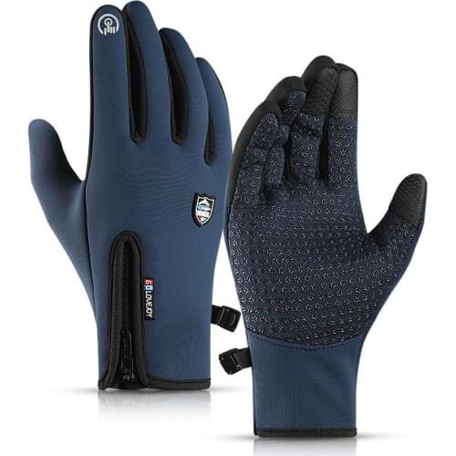 GOBYGO Cycling Gloves Three-finger Touch Screen Senstive Comfortable Attching Windproof Waterproof Warm Cycling Non-slip Glove