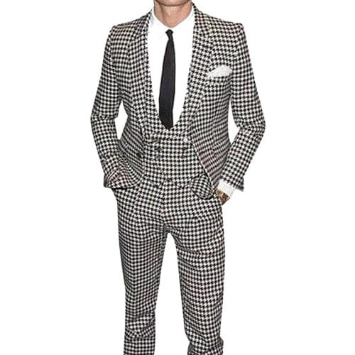 2020 Spring And Autumn Fashion LuxuryMens 3 Piece Suit Slim Fit Wedding Blazer Jacket Pants Vest Set