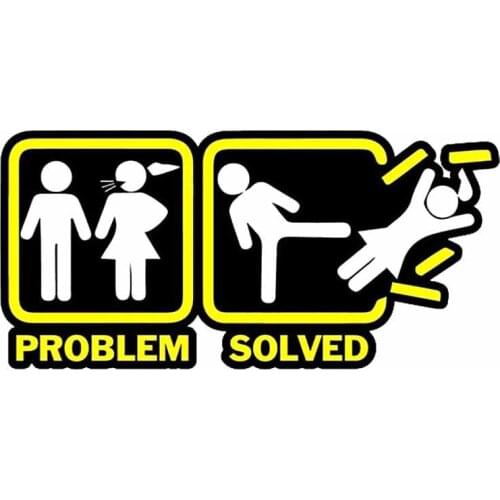 Problem Solved Funny Car Stickers and Decals Waterproof Scratch-Proof Door High Quality KK Vinyl Cover