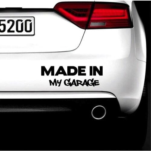 20x7cm MADE IN MY GARAGE Funny Car Styling Car Stickers Decal Car Styling Motorcycle Body Cool Covers N592