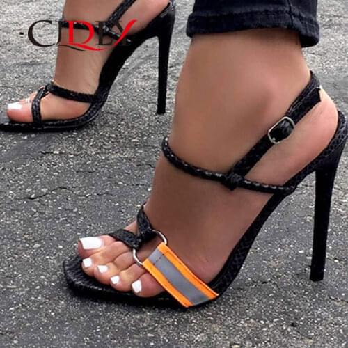CJDLY 2020 Sexy Gladiator Sandals Shoes Woman Pumps Womens Thin High Heels Open Toe Sandal Lady Ankle Strap Summer Pump Shoes