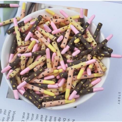 10pcs/lot DIY resin Chocolate bar charms food cabochon ornament decoration fashion jewelry making material 4*28mm
