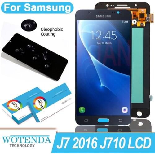 100% Original Amoled 5.5'' Display for Samsung Galaxy J7 2016 J710 SM-J710F J710M Full LCD Touch Screen Digitizer Repair Parts