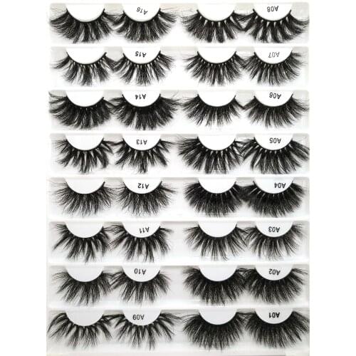100% Mink Eyelashes False Eyelashes Crisscross Natural Fake lashes Length 25mm Makeup 3D Mink Lashes Extension Eyelash Beauty