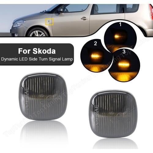 2PCS Dynamic LED Turn Signal Side Marker Light Flowing Lamp For Skoda Fabia 6Y 5J Octavia 1U Superb 3U4 Roomster Rapid Liftback