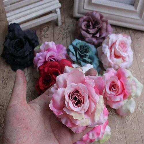 20PCS,8CM Head,Multicolor Rose Artificielle,Small Roses Heads Artificial Silk Flowers For DIY Bouquet,Wedding Decoration