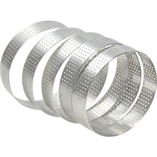 5Pcs Stainless Steel Cake Making Molds Round Mousse Cake Fruit Pie Dessert DIY Decoration Circle Mould