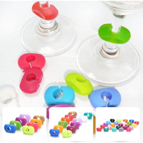 8/12/24Pcs/Set Creative Silicone Red Wine Glass Marker Drinking Glass Identification Cup Labels Tag Signs For Party Supplies